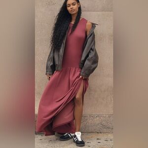 Daily Practice by Anthropologie Sleeveless Drop-Waist Midi Dress